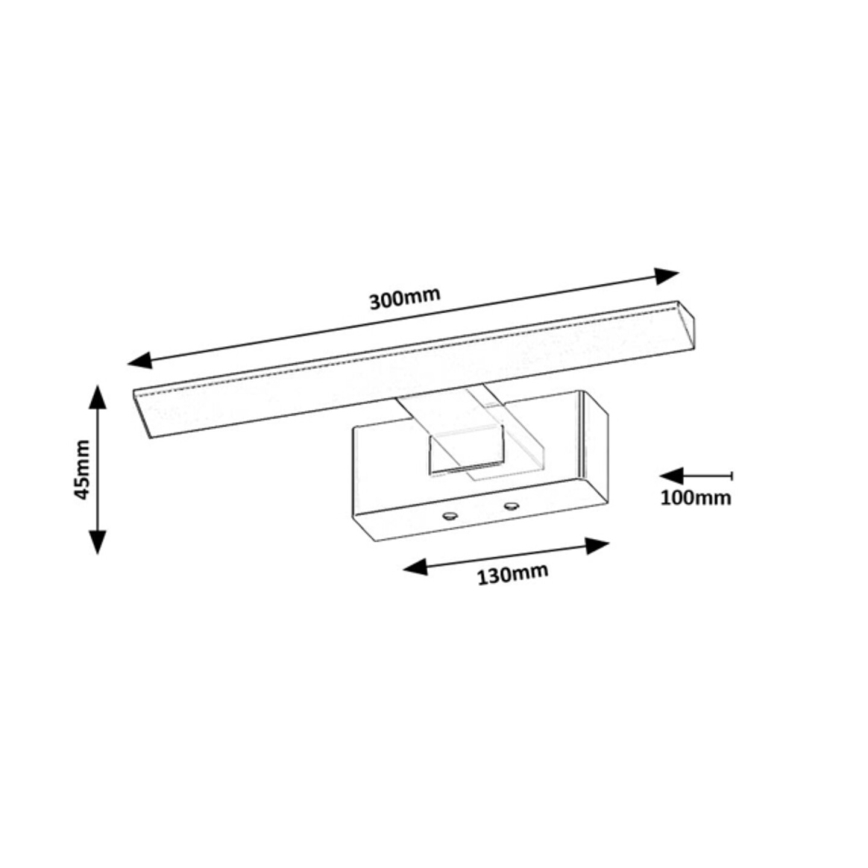 Rabalux - Lampada LED per specchio da bagno, 6W/230V, IP44, 30 cm, cromo lucido