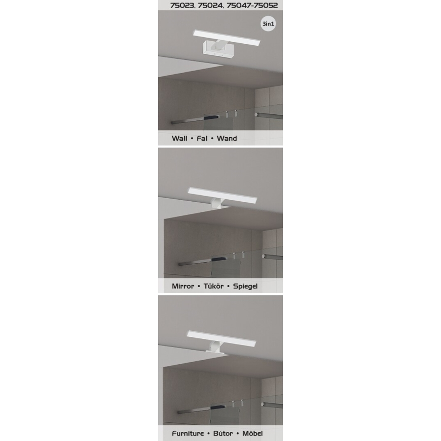 Rabalux - Illuminazione a LED per specchio da bagno LED/6W/230V IP44 30 cm nero