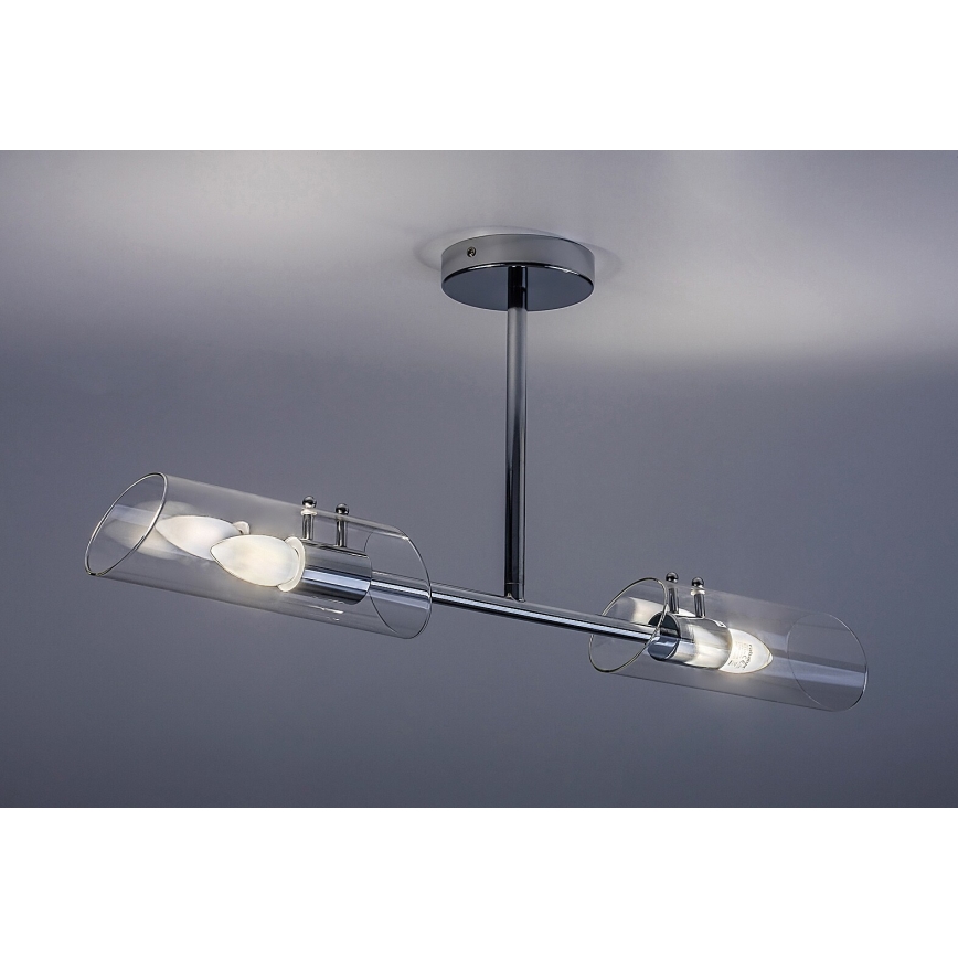 Rabalux - Lampadario da bagno a sospensione con supporto rigido 2xE14/12W/230V IP44 cromo lucido