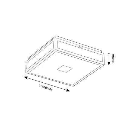 Rabalux - Plafoniera LED da bagno LED/24W/230V IP44 4000K 40x40 cm bianco