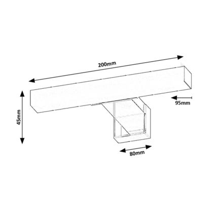 Rabalux - Lampada LED per specchio da bagno, 4W/230V, IP44, 20 cm, nero