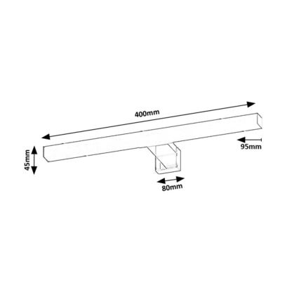 Rabalux - Lampada per specchio da bagno a LED, 6W/230V, IP44, 40 cm, nero