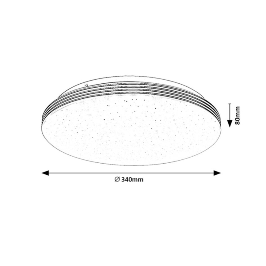 Rabalux - Plafoniera LED da soffitto per bagno, 18 W, 230 V, IP44, Ø 34 cm