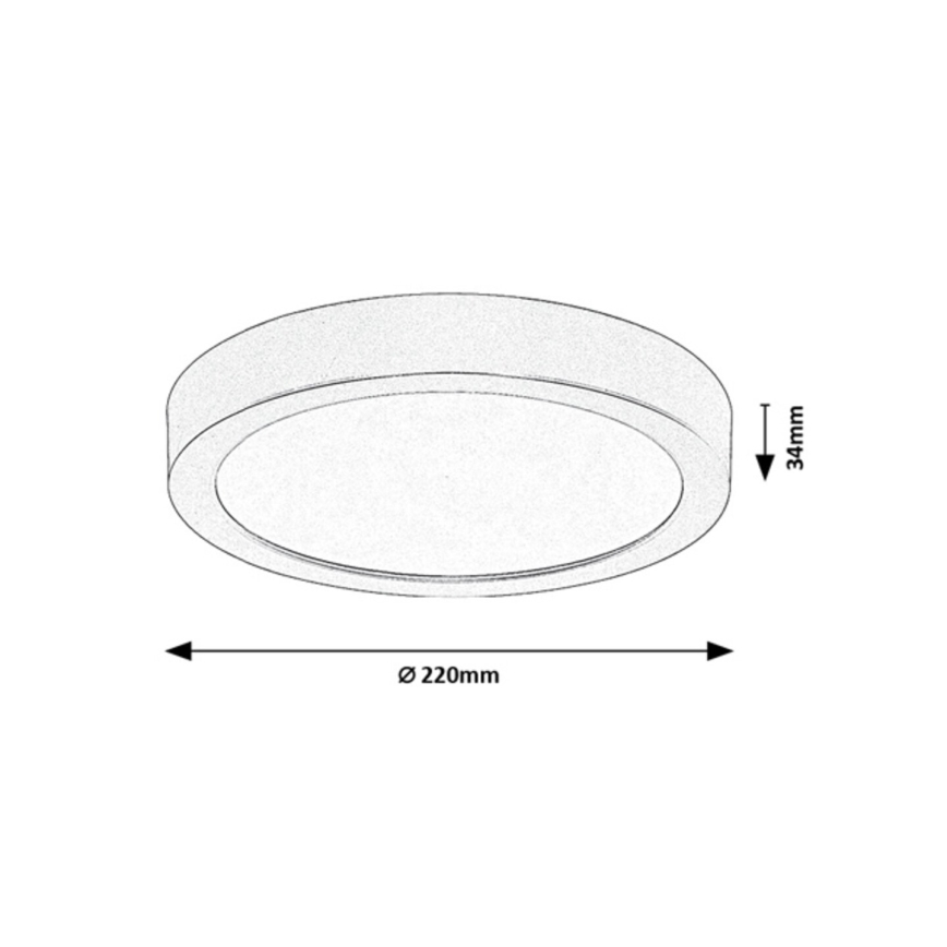 Rabalux - Plafoniera LED da bagno LED/24W/230V Ø 22 cm IP44 bianca