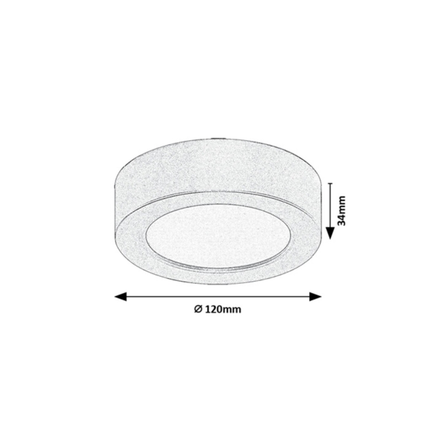 Rabalux - Plafoniera da bagno LED/7W/230V Ø 12 cm IP44 nero