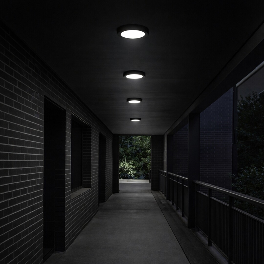 Rabalux - Plafoniera da bagno a LED, 24W/230V, Ø 22 cm, IP44, nera