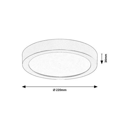 Rabalux - Plafoniera da bagno a LED, 24W/230V, Ø 22 cm, IP44, nera