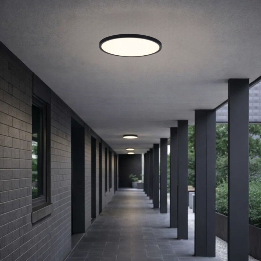 Rabalux - Plafoniera da soffitto per bagno a LED/18W/230V 3000/4000/6000K Ø 29 cm IP44 nero