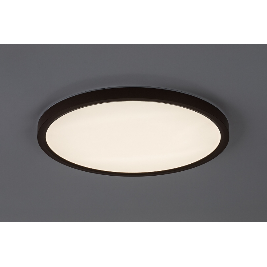 Rabalux - plafoniera LED da soffitto per bagno, 24W, 230V, 3000/4000/6000K, Ø 40 cm, IP44, marrone
