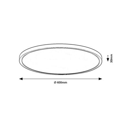 Rabalux - Plafoniera LED per bagno LED/24W/230V 3000/4000/6000K Ø 40 cm IP44 nera