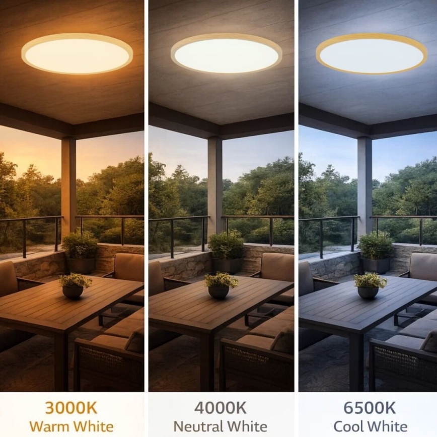 Rabalux - plafoniera da soffitto per bagno LED/24W/230V 3000/4000/6000K Ø 40 cm IP44 beige