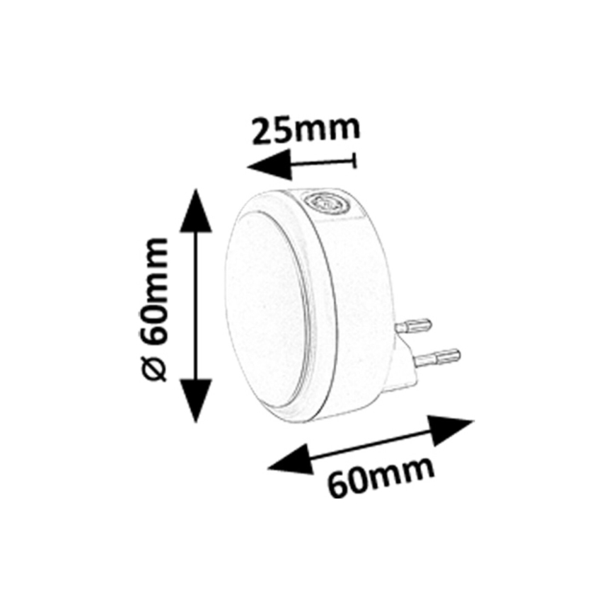 Rabalux - LED Luce notturna con sensore crepuscolare LED/0,3W/230V 3000K