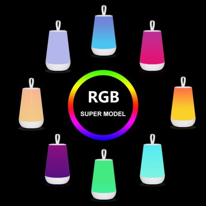 Rabalux - LED RGB Lampada da tavolo ricaricabile dimmerabile LED/2W/5V 3000K 1800 mAh