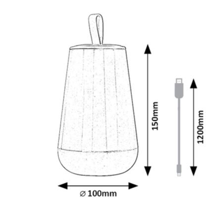 Rabalux - LED RGB Lampada da tavolo ricaricabile dimmerabile LED/2W/5V 3000K 1800 mAh