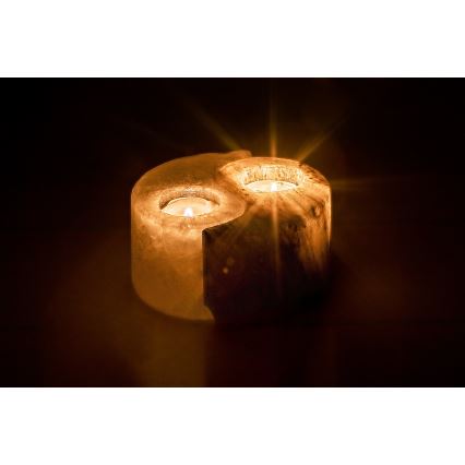 Rabalux - Lampada di sale - portacandele grigio/bianco