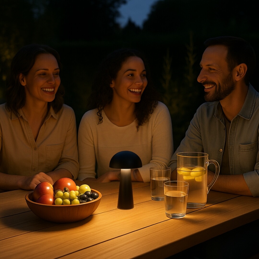 Rabalux - LED dimmerabile a sfioramento ricaricabile lampada da esterno LED/1,5W/5V IP44 1200 mAh USB nera