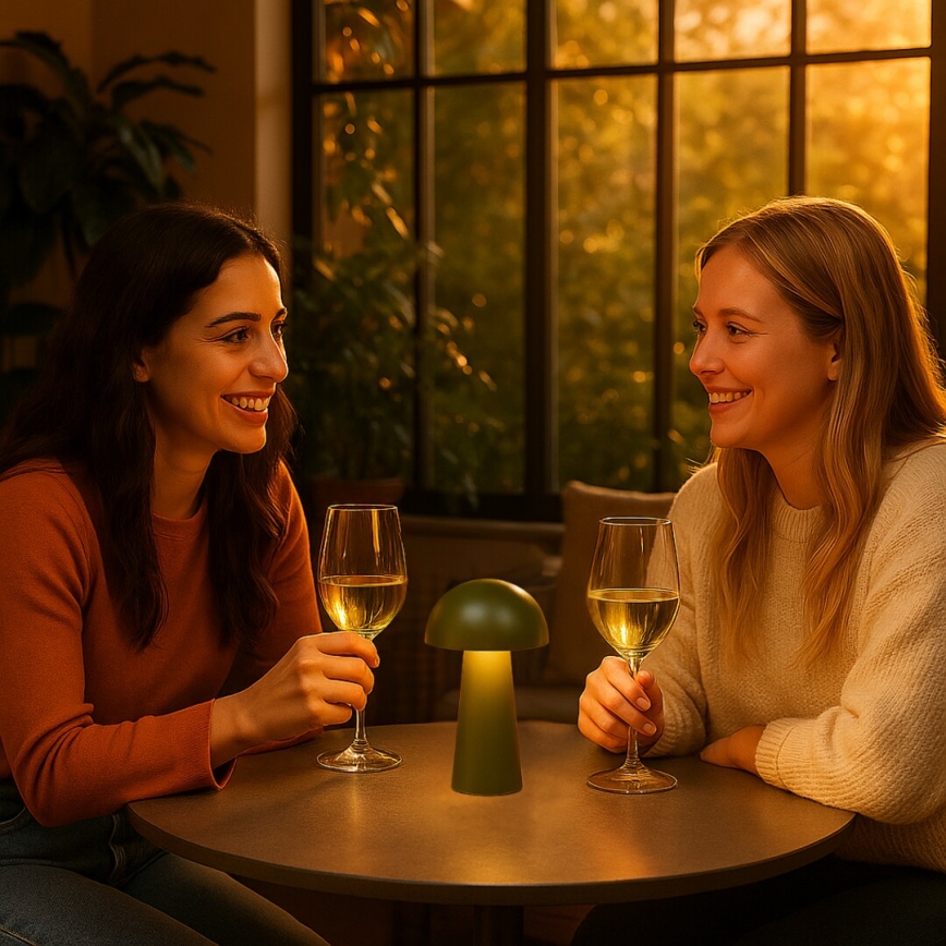 Rabalux - Lampada da esterno ricaricabile a LED dimmerabile a sfioramento, 1,5 W/5 V, IP44, 1200 mAh, USB, verde