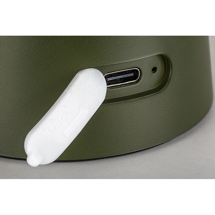 Rabalux - Lampada da esterno ricaricabile a LED dimmerabile a sfioramento, 1,5 W/5 V, IP44, 1200 mAh, USB, verde