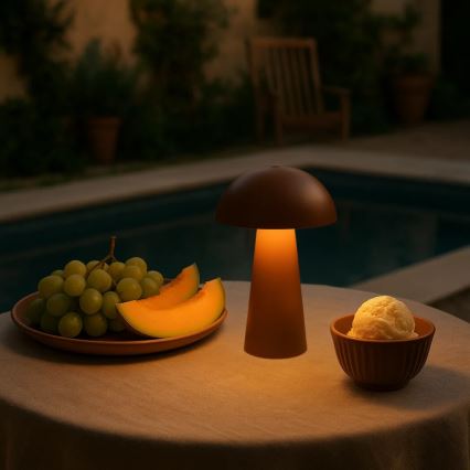 Rabalux - Lampada da esterno ricaricabile a LED dimmerabile a sfioramento LED/1,5W/5V IP44 1200 mAh USB marrone