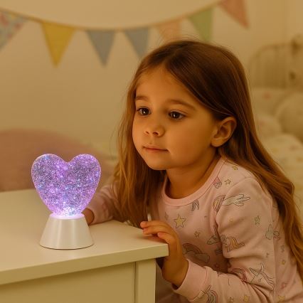 Rabalux - Lampada decorativa LED RGB LED/0,8W/3xAA a forma di cuore