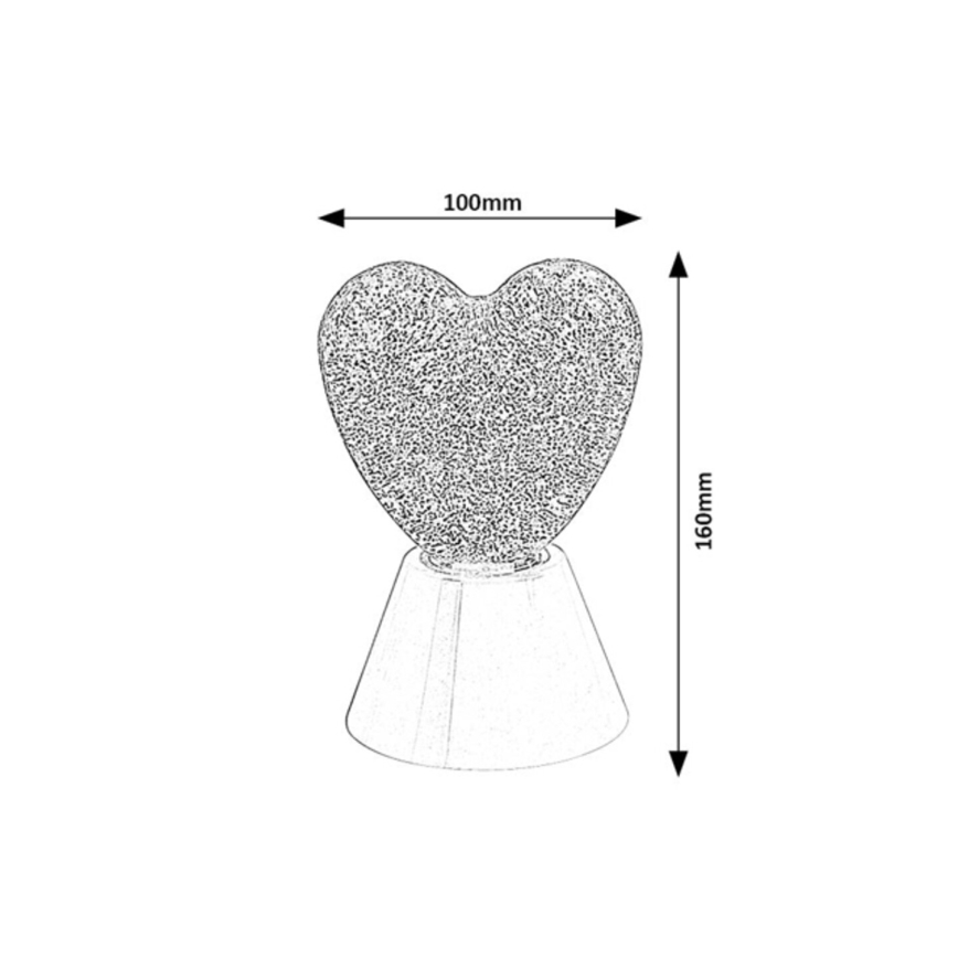 Rabalux - Lampada decorativa LED RGB LED/0,8W/3xAA a forma di cuore
