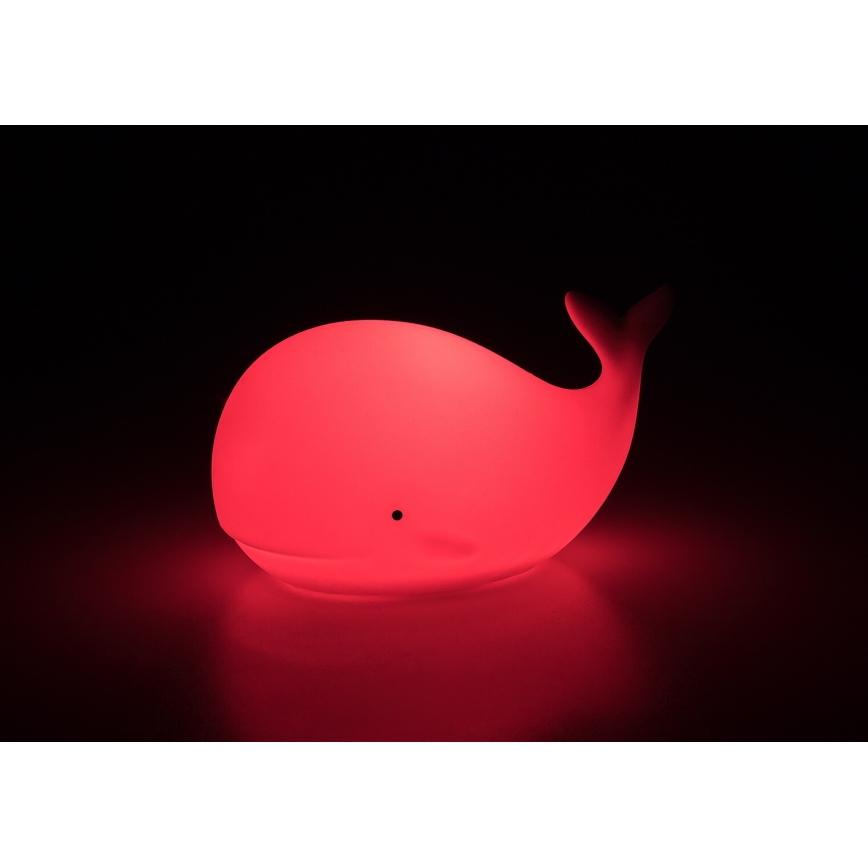 Rabalux - Luce notturna LED RGB a sfioramento, 0,05W, 1x CR2032, a forma di balena