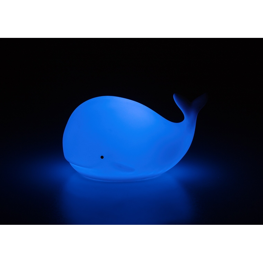 Rabalux - Luce notturna LED RGB a sfioramento, 0,05W, 1x CR2032, a forma di balena