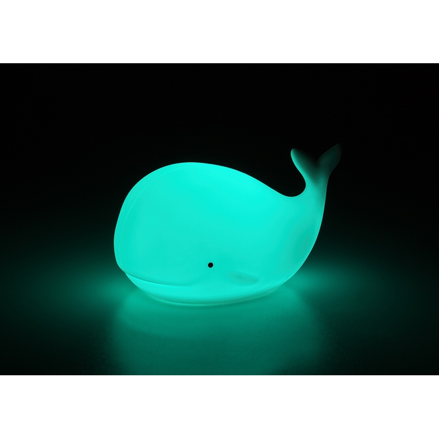 Rabalux - Luce notturna LED RGB a sfioramento, 0,05W, 1x CR2032, a forma di balena