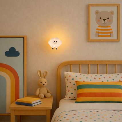 Rabalux - Lampada notturna ricaricabile per bambini a LED, dimmerabile con controllo touch, LED/2,7W/5V 200 mAh, nuvola