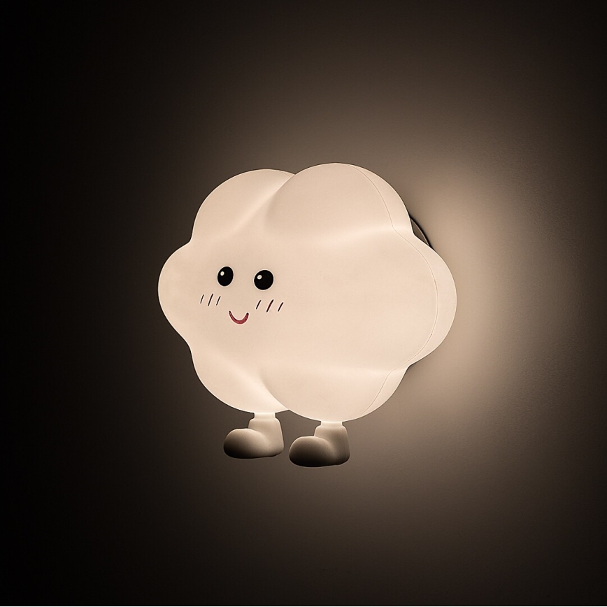 Rabalux - Lampada notturna ricaricabile per bambini a LED, dimmerabile con controllo touch, LED/2,7W/5V 200 mAh, nuvola