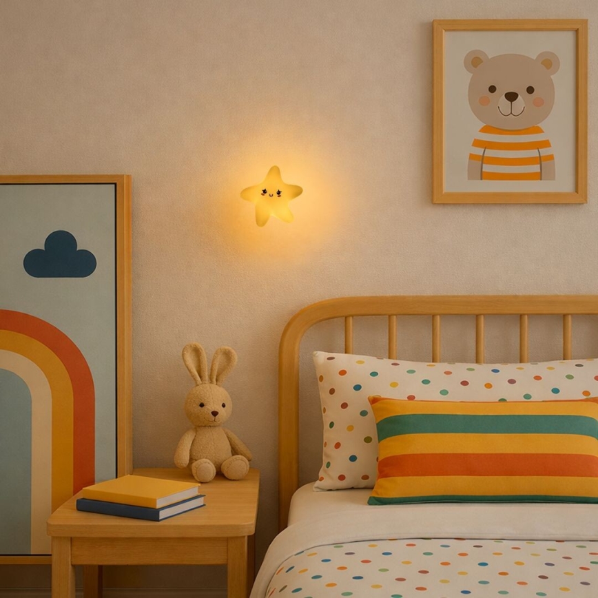 Rabalux - Lampada da notte per bambini LED ricaricabile dimmerabile a sfioramento LED/2,7W/5V 200 mAh a forma di stella