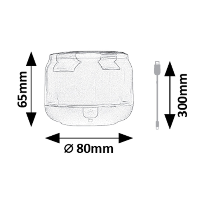 Rabalux - Lampada da tavolo RGB con altoparlante RGB/3W/3,7V 500mAh