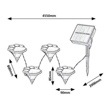 Rabalux - Lampada LED solare 4xLED/0,06W/1,2V IP44