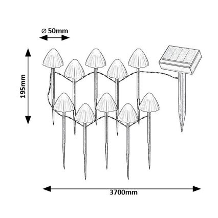 Rabalux - Lampada solare LED 10xLED/0,2W/1,2V IP44