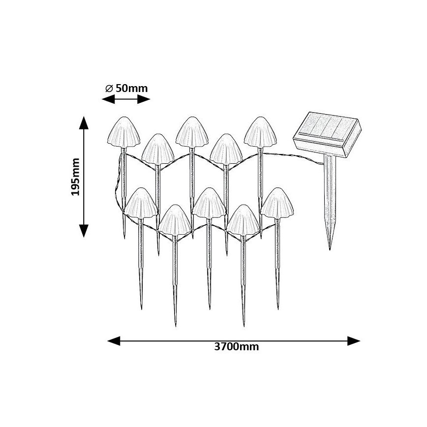Rabalux - Lampada solare LED 10xLED/0,2W/1,2V IP44
