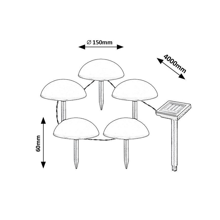 Rabalux - Lampada LED solare 5xLED/0,2W/1,2V IP44
