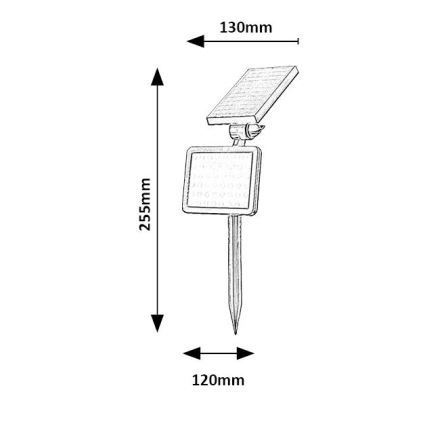 Rabalux - Proiettore solare LED con sensore LED/9,6W/3,7V IP44