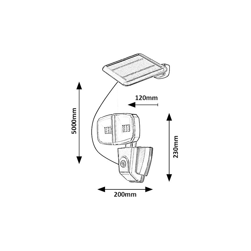 Rabalux - Riflettore LED solare con sensore LED/12W/3,7V IP44 4000 mAh