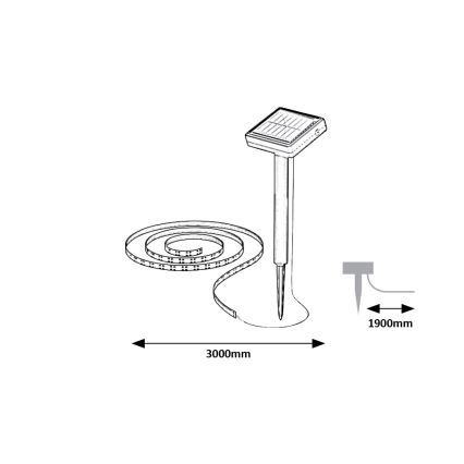 Rabalux - LED Solare striscia LED/0,26W/3,2V 4,9m IP44 400 mAh