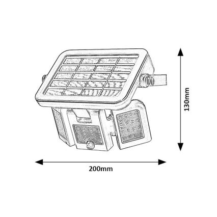 Rabalux - Proiettore solare a LED con sensore LED/9,6W/3,7V IP44