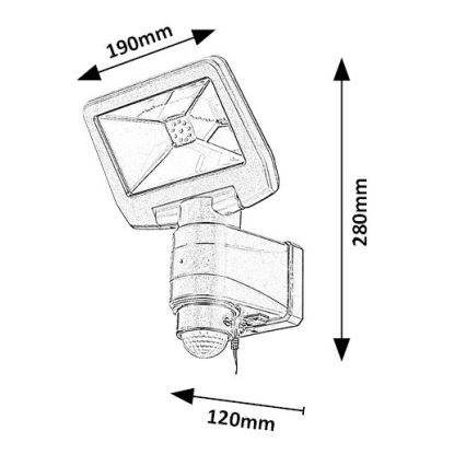 Rabalux - Proiettore solare a LED con sensore LED/5W/3,7V IP44