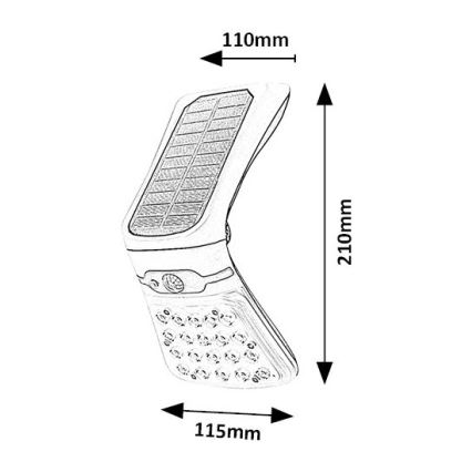 Rabalux - Lampada LED solare dimmerabile con sensore LED/4W/3,7V IP44