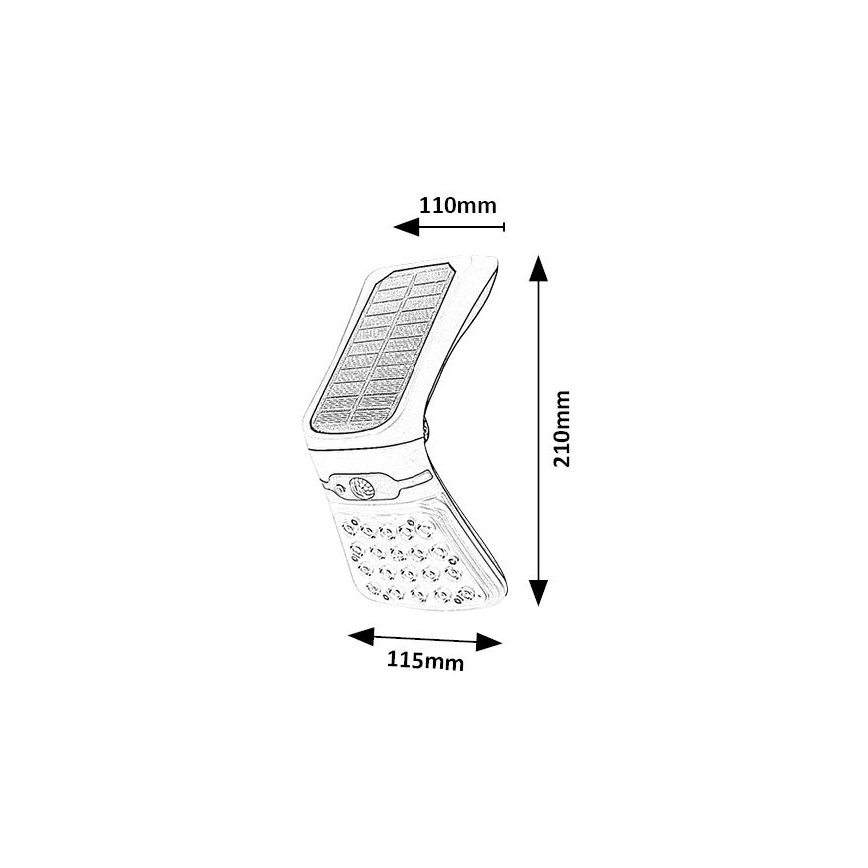 Rabalux - Luce solare dimmerabile a LED con sensore LED/4W/3,7V IP44 1800 mAh