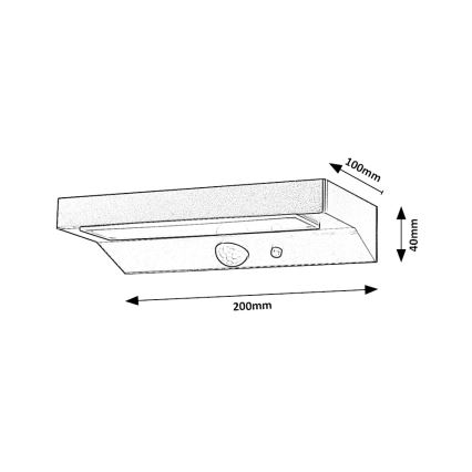 Rabalux - Luce solare a LED con sensore LED/6W/3,7V IP44 2200 mAh