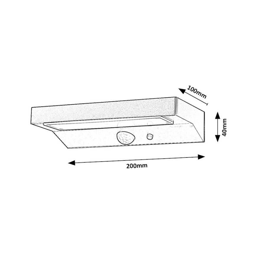 Rabalux - Luce solare a LED con sensore LED/6W/3,7V IP44 2200 mAh