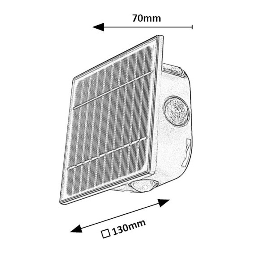 Rabalux - Lampada da parete solare dimmerabile LED/0,5W/3,7V 3000K/6000K IP54 1300 mAh
