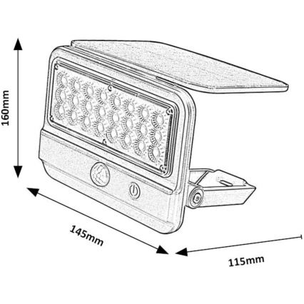 Rabalux - Applique a LED solare con sensore LED/7W/3,7V IP54 nero