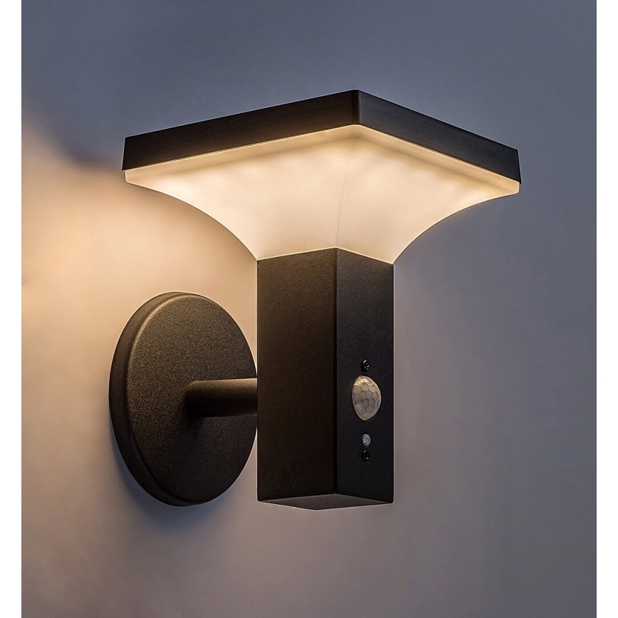 Rabalux - Lampada da parete solare LED con sensore LED/4W/230V IP44 nero 2200 mAh