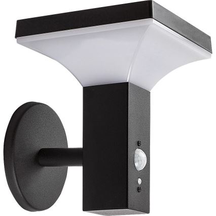 Rabalux - Lampada da parete solare LED con sensore LED/4W/230V IP44 nero 2200 mAh