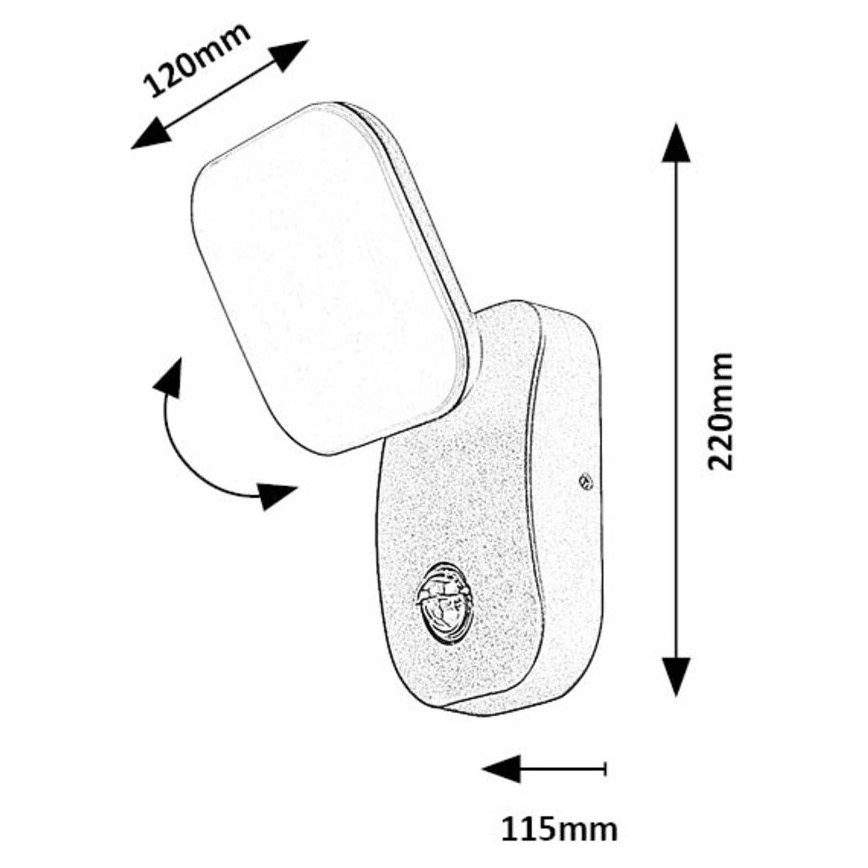 Rabalux - LED da esterno wall flexible chiaro con sensore LED/12W/230V IP44
